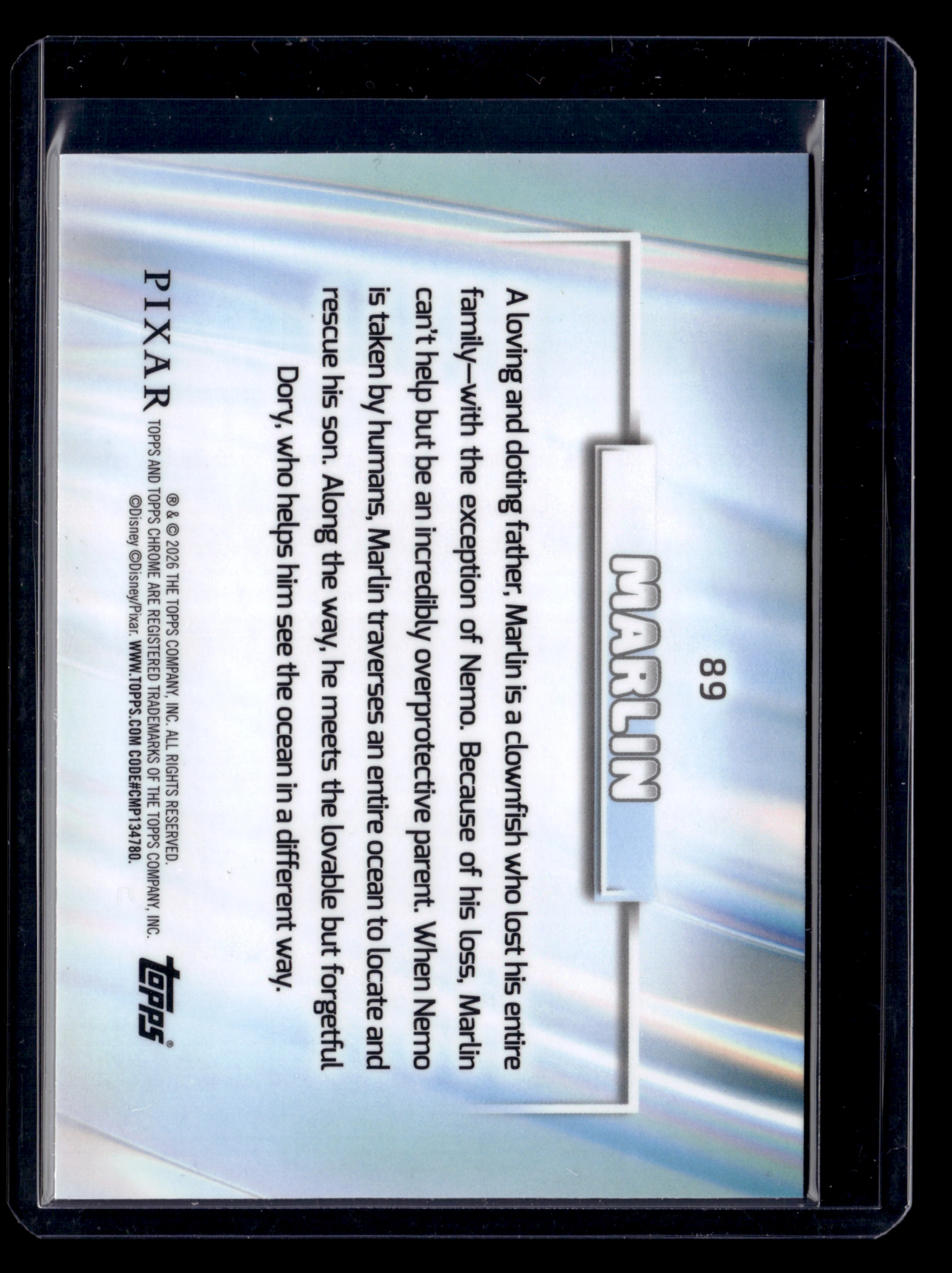 2026 Topps Chrome Disney 89 Marlin Purple Refractor /75 - Image 2