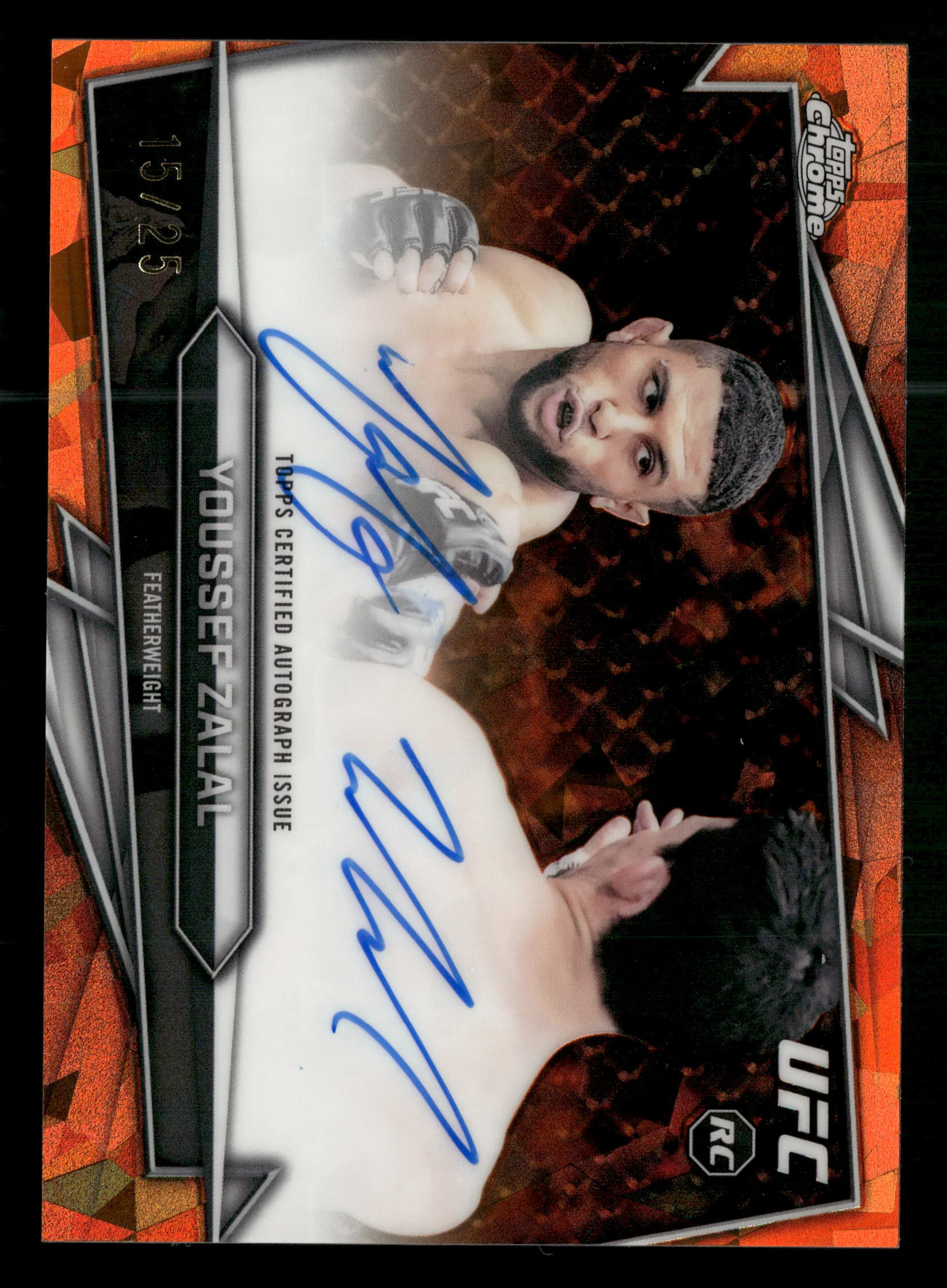 2026 Topps Chrome UFC Sapphire #BAV-YZ Youssef Zalal Auto Orange Sapphire #/25