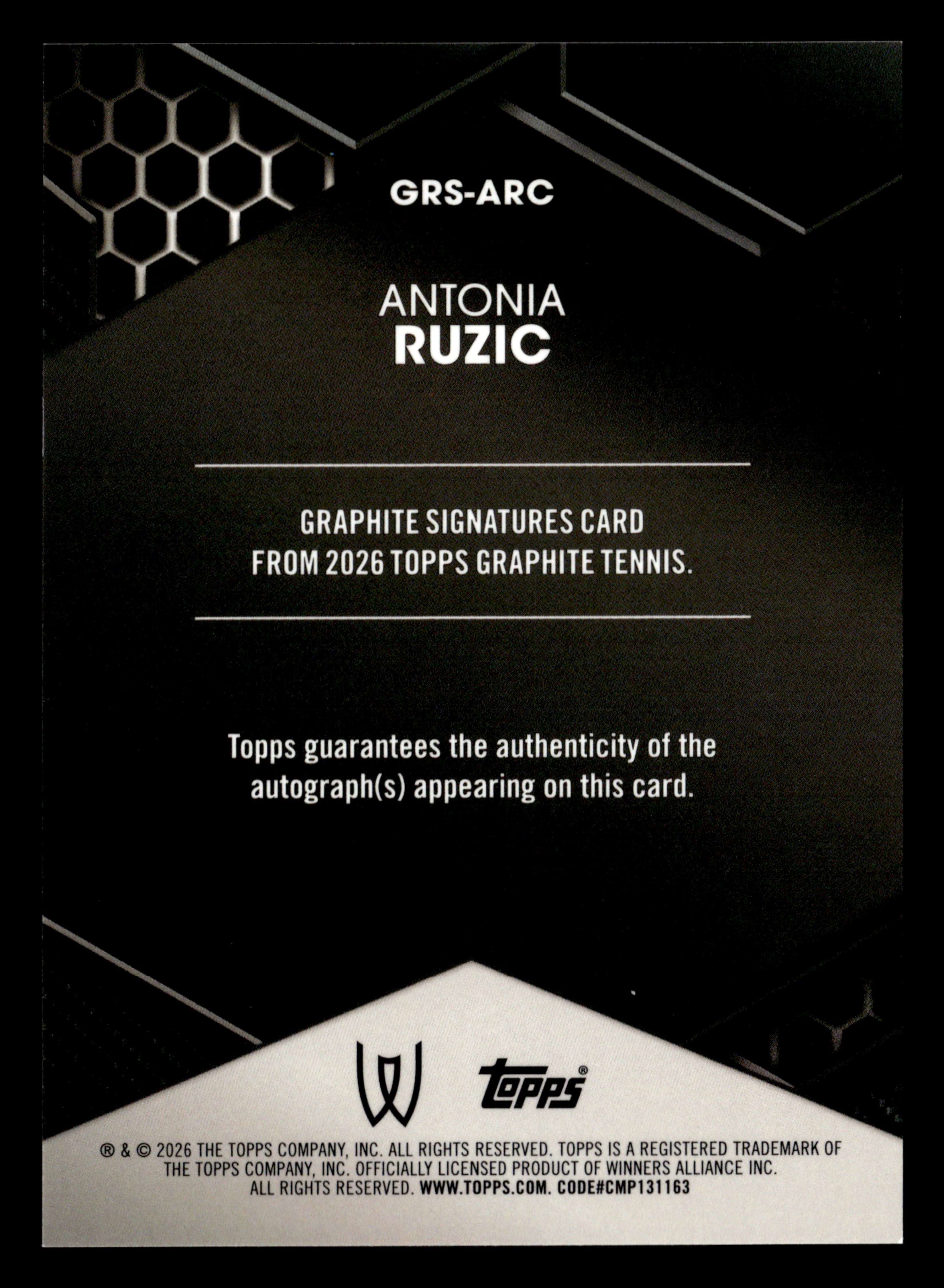 2026 Topps Graphite #GRS-ARC Antonia Ruzic Graphite Signatures - Image 2