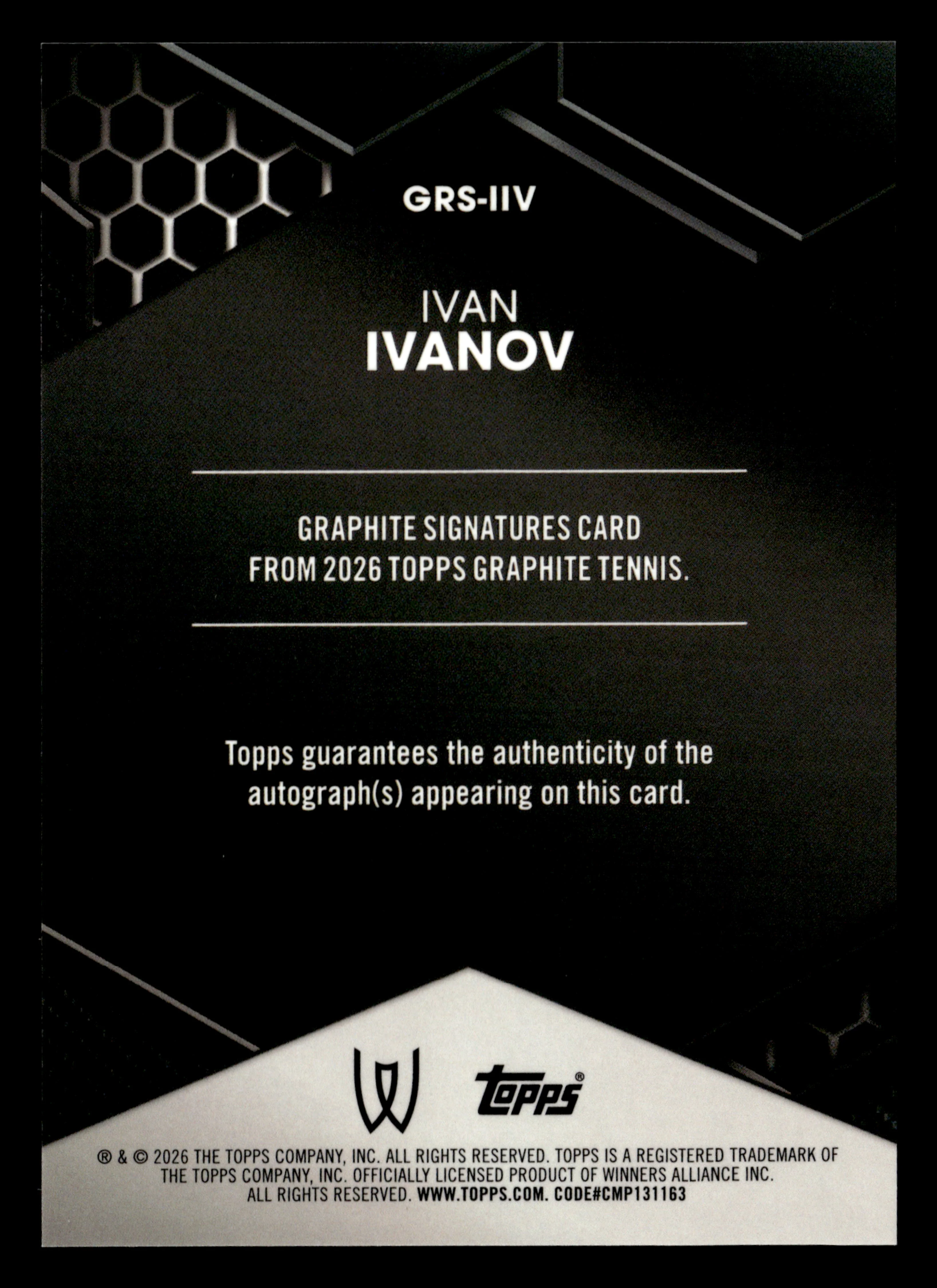 2026 Topps Graphite #GRS-IIV Ivan Ivanov Graphite Signatures - Image 2