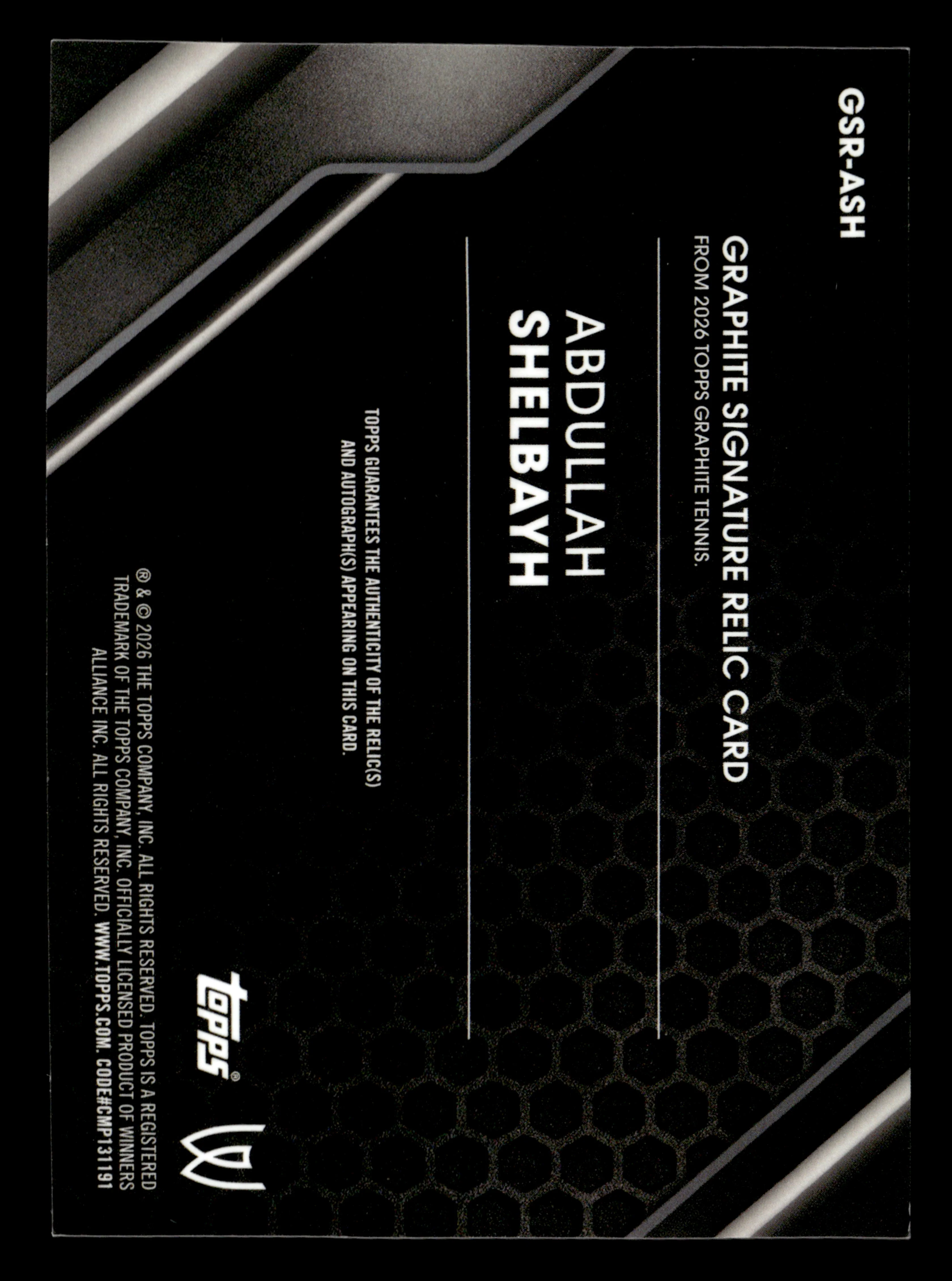 2026 Topps Graphite #GSR-ASH Abdullah Shelbayh Signature Relics Gold #/25 - Image 2