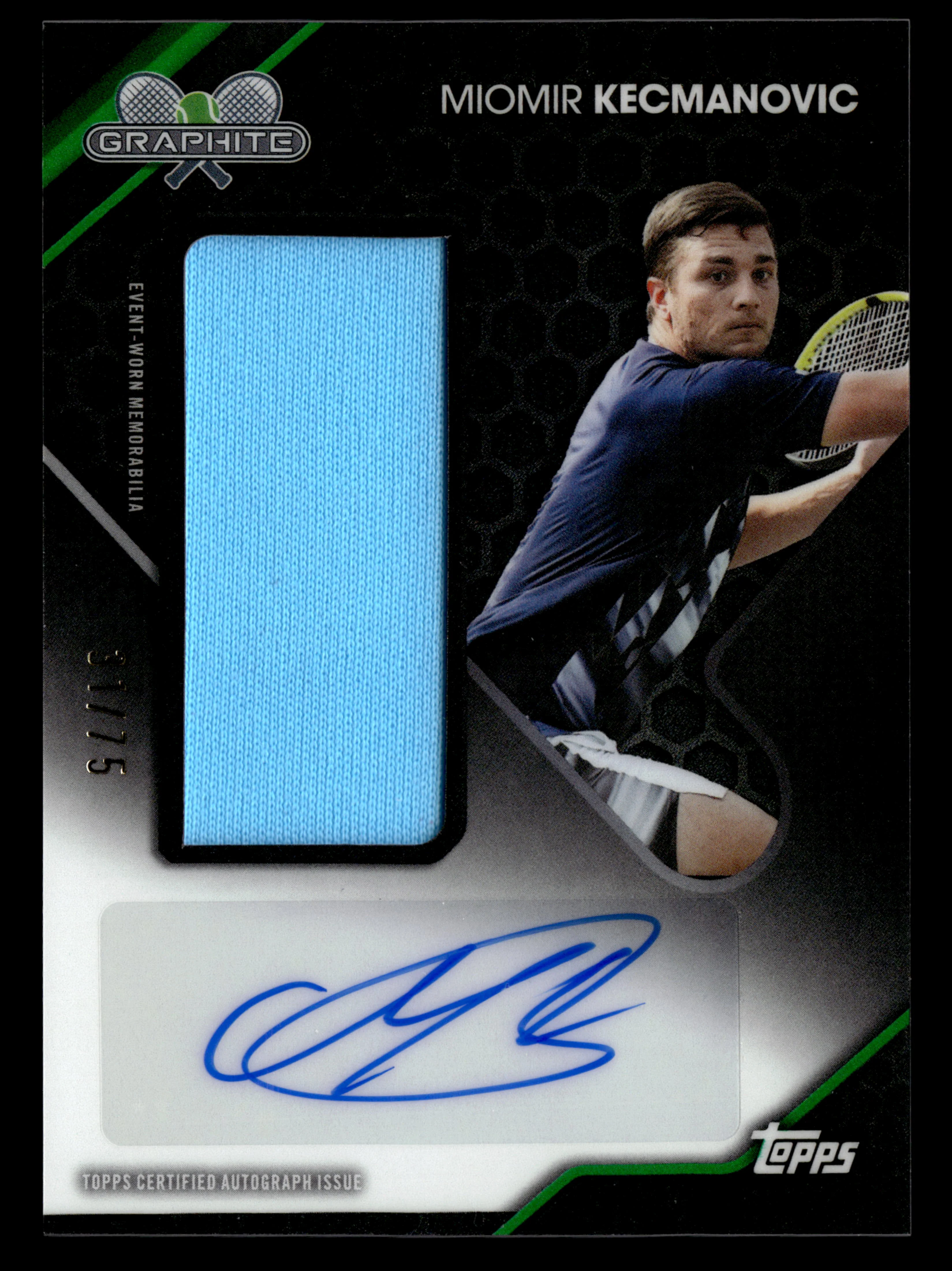 2026 Topps Graphite #GSR-MKC Miomir Kecmanovic Signature Relics Green #/75