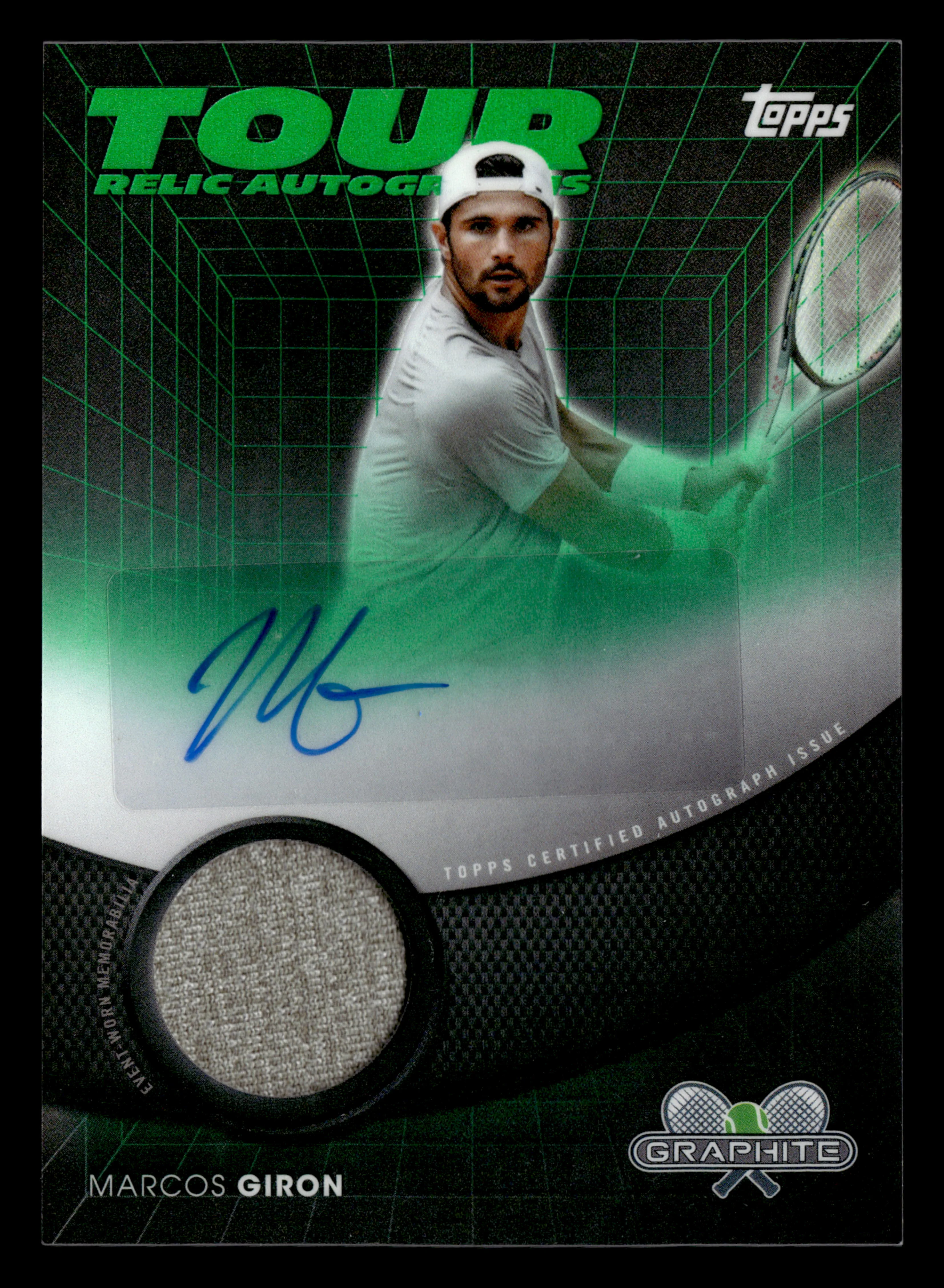 2026 Topps Graphite #TRA-MGN Marcos Giron Tour Relic Autographs Green #/75