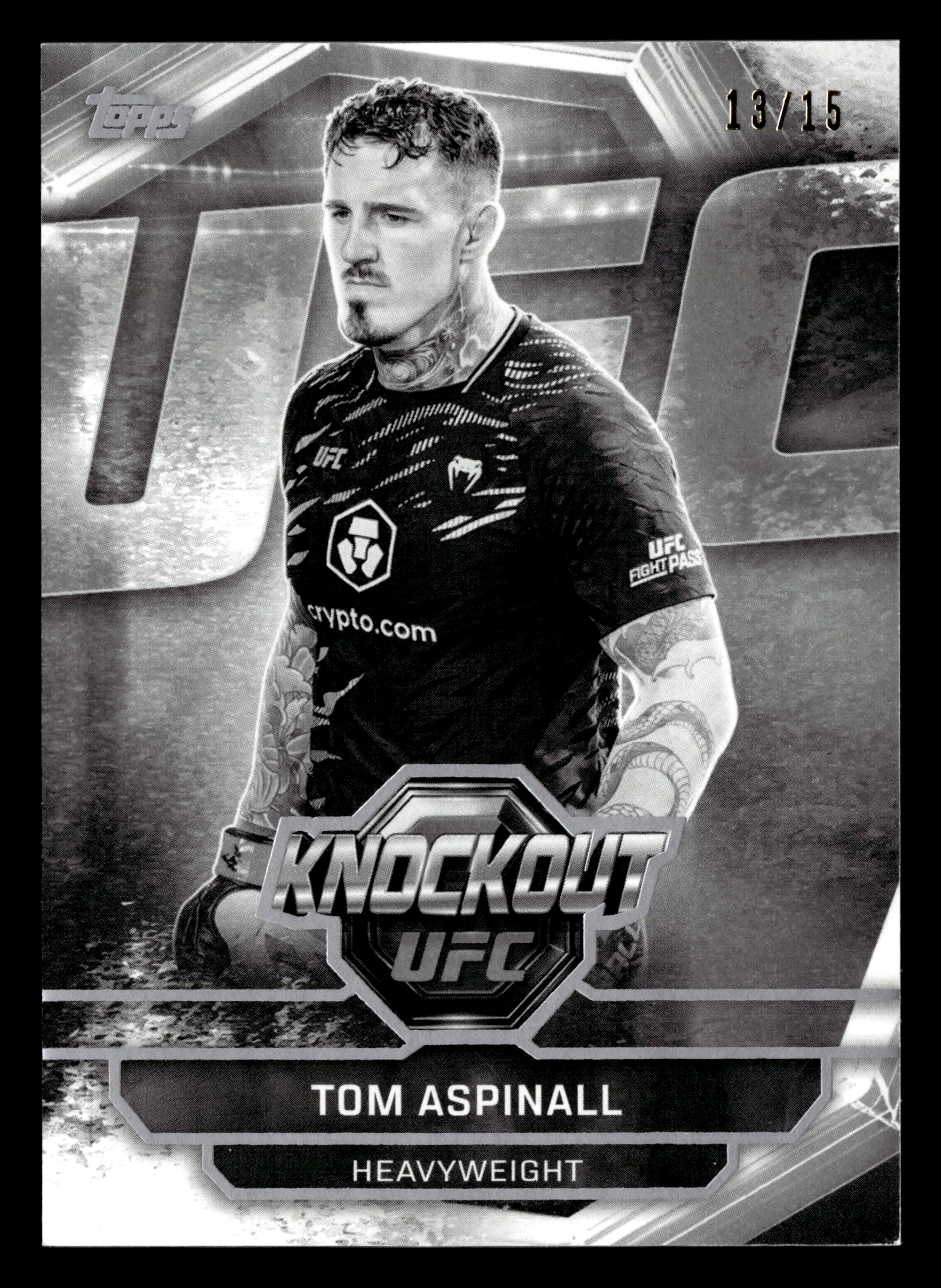 2026 Topps Knockout UFC #35 Tom Aspinall Black & White #/15