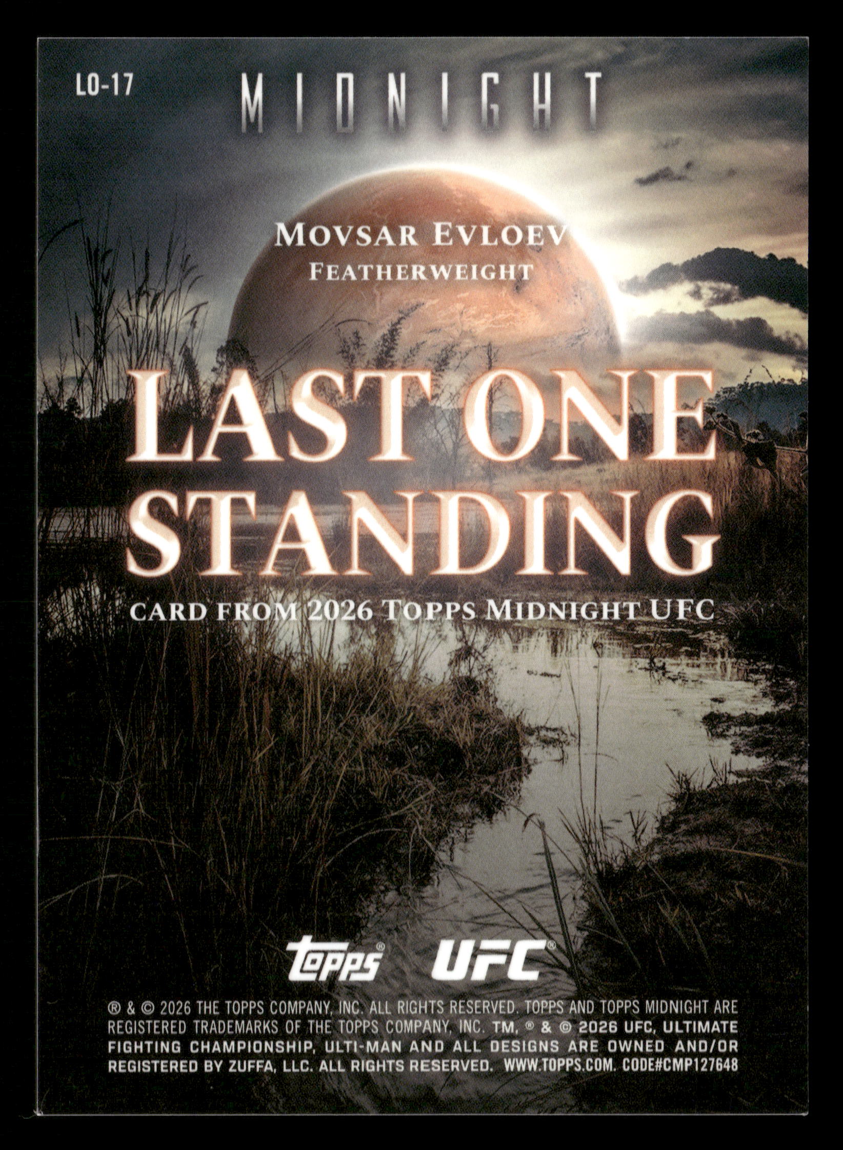 2026 Topps Midnight UFC #LO-17 Movsar Evloev Last One Standing Case Hit - Image 2