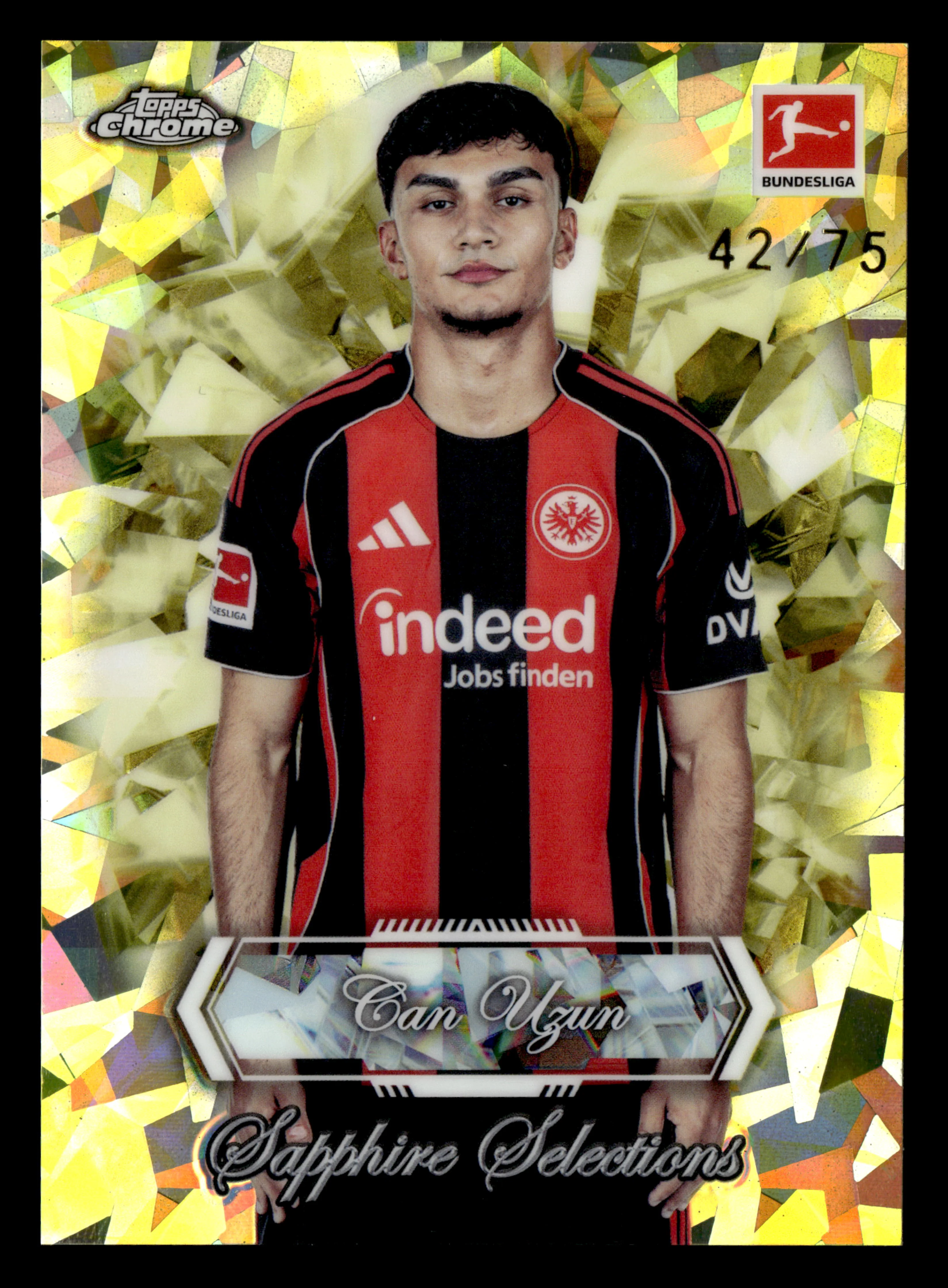 24-25 Topps Chrome Sapphire Ed Bundesliga #SAP-10 Can Uzun Yellow Sapphire #/75