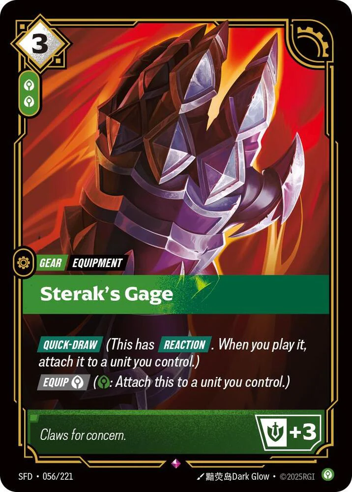 Riftbound TCG Spiritforged #056/221 Sterak's Gage Rare Foil