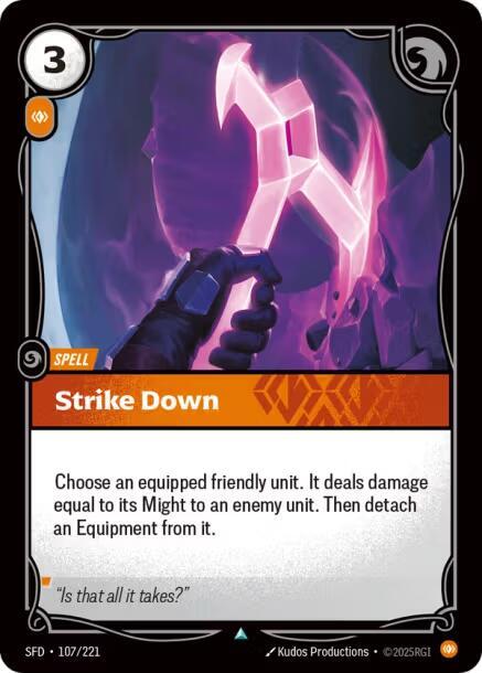 Riftbound TCG Spiritforged 107/221 Strike Down Uncommon Normal