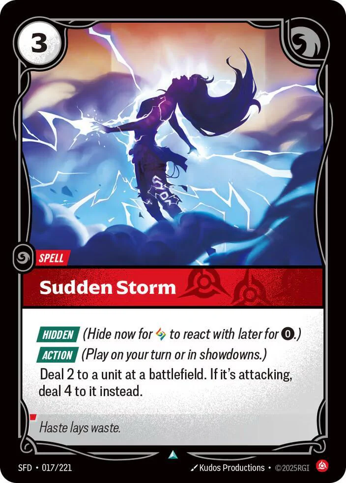 Riftbound TCG Spiritforged #017/221 Sudden Storm Uncommon Foil