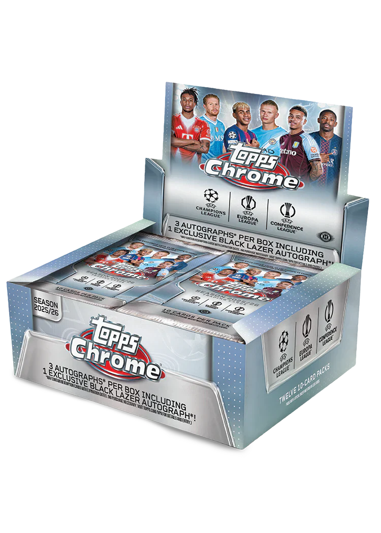2025/26 Topps Chrome UEFA Club Competitions Soccer Hobby Jumbo Box